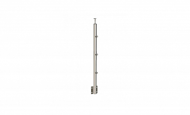 Стойка круглая Ø38.1: 3 ригеледержателя, полированная, боковой крепеж, высота 1200 мм (AISI 304) k753 Стойка круглая Ø38.1: 3 ригеледержателя, полированная, боковой крепеж, высота 1200 мм (AISI 304) k753