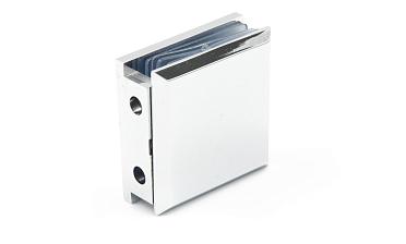 Коннектор для душевой  стена-стекло 45х45 мм, 90°, с двумя отверстиями, цинк, полированный t731 PZn купить в Алматы