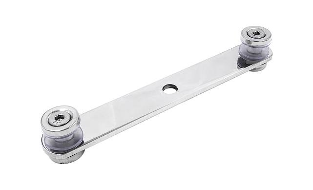 Стеклодержатель пластинчатый, под стекло 6-12 мм, полированный, по центрам 172х5 мм (AISI 304) k023-6