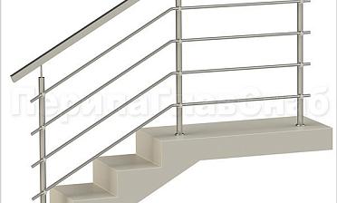 Четыре ригеля на держателях, квадратный поручень и круглые стойки купить в Алматы