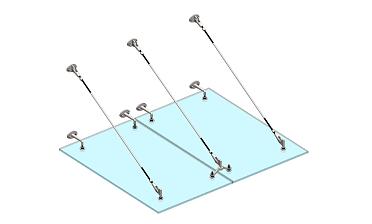 Комплект фурнитуры для козырька 1500х1800 (на вантах/тягах) k671-15-18 купить в Алматы