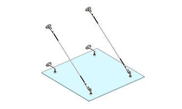Комплект фурнитуры для козырька 1200х1200 (на вантах/тягах) k671-12-12 купить в Алматы