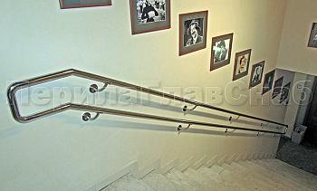 Двойной пристенный поручень из нержавейки в Алматы. Готовые проекты ПерилаГлавСнаб Двойной пристенный поручень из нержавейки в Алматы. Готовые проекты ПерилаГлавСнаб