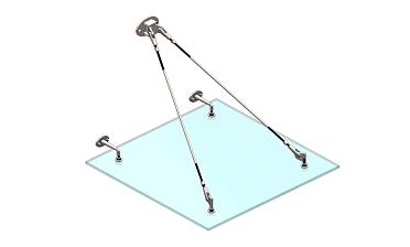 Комплект фурнитуры для козырька с двойным кронштейном стена-тяга 1200х1200 (на вантах/тягах) k671-12-12-2 купить в Алматы