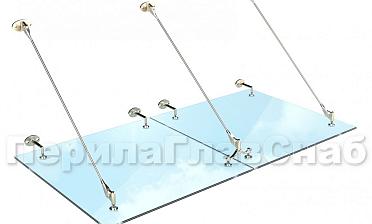 Комплект фурнитуры для козырька 1800х1800 (на вантах/тягах) k671-18-18 купить в Алматы