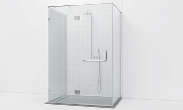 Комплект фурнитуры для душевой перегородки возле стены с дверью и глухими стеклами t571-1 купить в Алматы