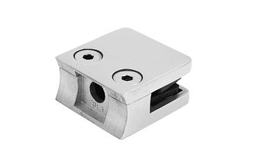 Стеклодержатель литой квадратный с вставками под стекло 8-10 мм (4+4 мм), на стойку Ø38.1 мм, 41х22х42, полированный, (AISI 304) k004-10 купить в Алматы