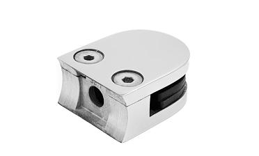 Стеклодержатель литой под стекло 8 мм (4+4 мм), под стойку Ø38.1 мм, (40х22х49), полированный AISI 316 k001-5 купить в Алматы