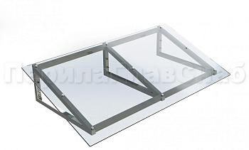 Козырек на треугольном скате из поликарбоната в Алматы. Готовые проекты ПерилаГлавСнаб