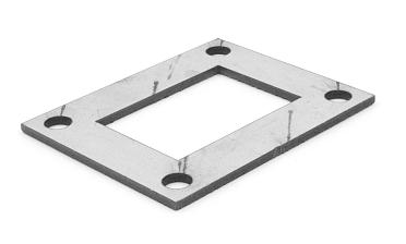 Фланец прямоугольный нержавеющий 100х80 (под трубу 40x60) Ф-0533 купить в Алматы