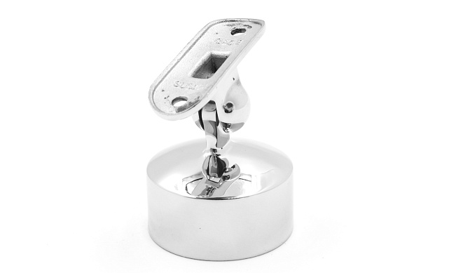 Наконечник шарнирный на стойку Ø50.8 мм, под поручень Ø50.8 мм, наружный, литой, полированный, нержавеющий (AISI 304) k326-4 Наконечник шарнирный на стойку Ø50.8 мм, под поручень Ø50.8 мм, наружный, литой, полированный, нержавеющий (AISI 304) k326-4