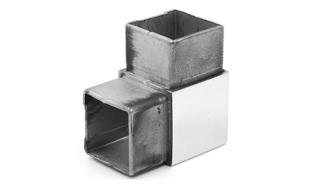 Поворот поручня 40х40 мм, нержавеющая сталь AISI 304, полированная k365