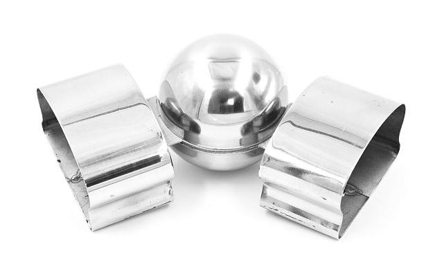 Поворот пластикового фигурного поручня, шаровый, полированный, AISI 304 k061