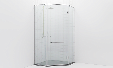 Комплект фурнитуры для трапециевидной душевой перегородки на профиле с угловой штангой t553-1 купить в Алматы