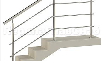 Три ригеля на сварке, квадратный поручень и круглые стойки в Алматы. Готовые проекты ПерилаГлавСнаб