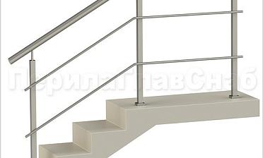 Два ригеля на сварке, круглый поручень и квадратные стойки купить в Алматы