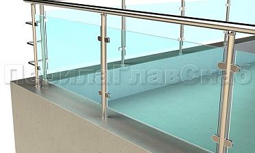 Кровельное ограждение из нержавеющей стали со стеклами купить в Алматы