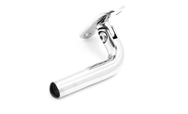 Держатель поручня выносной на стойку, с регулируемым ложементом под трубу Ø50.8 мм, полированный, (AISI 304) k261-4 Держатель поручня выносной на стойку, с регулируемым ложементом под трубу Ø50.8 мм, полированный, (AISI 304) k261-4