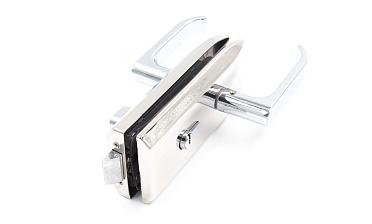 Замок для стеклянной двери с нажимной ручкой, евроцилиндр односторонний ключ/защелка, с ответной частью на стекло, полированный t155 PSS купить в Алматы