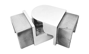 Отвод для поручня с пазом 40х40 мм, шарнирный, полир., (AISI 304) k546-2 купить в Алматы