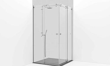 Комплект фурнитуры для раздвижной угловой душевой перегородки, две двери, на профиле t554-1 купить в Алматы