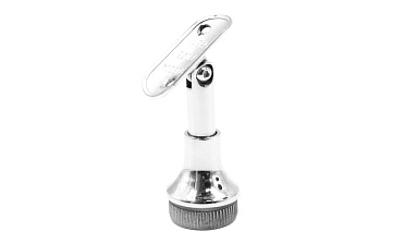 Наконечник регулируемый по высоте на стойку Ø38.1х1.5 мм, с регулируемым ложементом под поручень Ø50.8 мм, литой, полированный, нержавеющий (AISI 304) k317-3 купить в Алматы Наконечник регулируемый по высоте на стойку Ø38.1х1.5 мм, с регулируемым ложементом под поручень Ø50.8 мм, литой, полированный, нержавеющий (AISI 304) k317-3 купить в Алматы