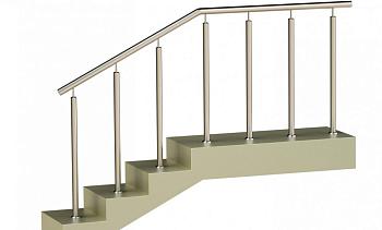 Ограждения со стойками в каждую ступень без ригелей в Алматы. Готовые проекты ПерилаГлавСнаб