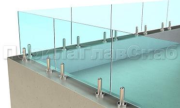 Ограждение для кровли на несущем стекле и министойках купить в Алматы