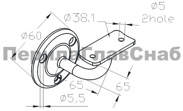 Пристенок литой под Ø38.1 мм, полированный, золото k234-88 2 Пристенок литой под Ø38.1 мм, полированный, золото k234-88 2