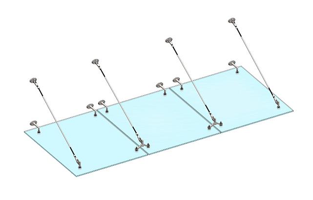 Комплект фурнитуры для козырька 1500х3700 (на вантах/тягах) k671-15-37