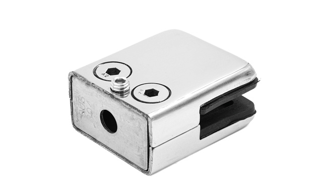 Стеклодержатель штампованный, под стекло 10 мм (5+5 мм), на плоскость 40х24х48 полированный (AISI 304) k352-10 Стеклодержатель штампованный, под стекло 10 мм (5+5 мм), на плоскость 40х24х48 полированный (AISI 304) k352-10