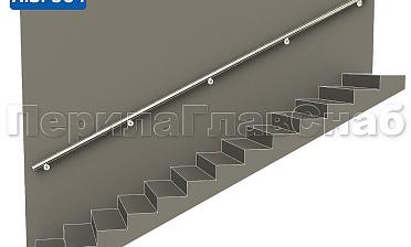 Готовый пристенный поручень с 5 держателями, длина 4300 мм (AISI 304) k730-43 купить в Алматы