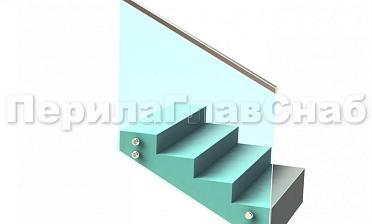 Ограждение с профильным поручнем с пазом на точечном креплении на лестнице купить в Алматы