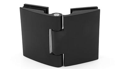 Петля для душевой кабины стекло-стекло 180°, без реза, нержавеющая сталь AISI 304, черная t313 BL купить в Алматы