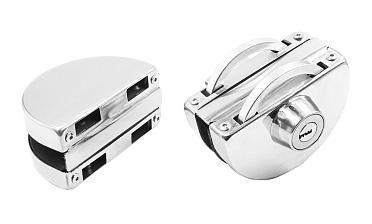 Замок для стеклянной двери с ответной частью на стекло, без вырезов в стекле полированный t109 PSS купить в Алматы