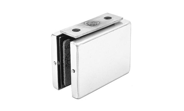 Коннектор стена-стекло с монтажной пластиной, шлифованный, вырез 09 t192 SSS