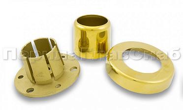 Цанга под трубу Ø38.1 мм, полированная #600, AISI 304, 3 отв. Ø7 мм, 3 отв. Ø9 мм, под золото Фk026-88 купить в Алматы