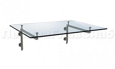 Стеклянный консольный навес на Г-образном каркасе - вариант 2 купить в Алматы