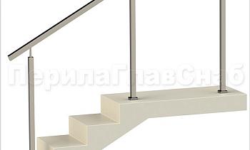 Ограждения без ригелей с квадратным поручнем и квадратными стойками в Алматы. Готовые проекты ПерилаГлавСнаб