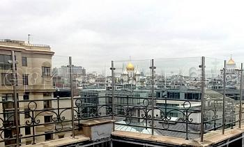 Ветрозащитное ограждение на стойках из нержавейки в Алматы. Готовые проекты ПерилаГлавСнаб