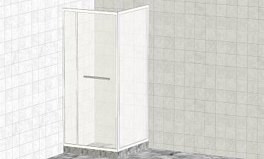 Комплект душевой с внутренней подвижной дверью, толщина стекла 8мм, 900х900х2000, aisi 304, полированная t470 PSS купить в Алматы