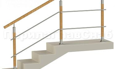 Два ригеля на держателях, квадратный деревянный поручень и квадратные деревянные стойки купить в Алматы