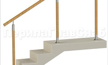 Нержавеющие ограждения без ригелей с квадратным деревянным поручнем и стойками с деревянными вставками в Алматы. Готовые проекты ПерилаГлавСнаб Нержавеющие ограждения без ригелей с квадратным деревянным поручнем и стойками с деревянными вставками в Алматы. Готовые проекты ПерилаГлавСнаб