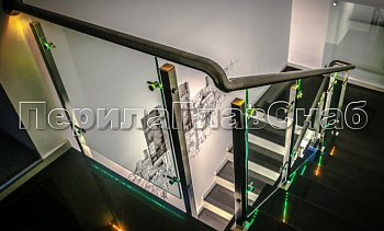 Ограждения со стеклом и подсветкой поручня в Алматы. Готовые проекты ПерилаГлавСнаб Ограждения со стеклом и подсветкой поручня в Алматы. Готовые проекты ПерилаГлавСнаб