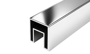 Труба 40х40 мм с пазом 24 х 24 под стекло, AISI201 #600 k856-3 купить в Алматы