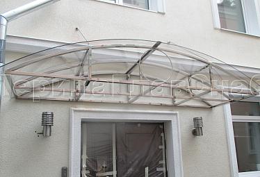 Козырьки на металлокаркасе купить в Алматы