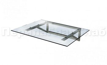 Навес из поликарбоната на треугольном профильном каркасе в Алматы. Готовые проекты ПерилаГлавСнаб