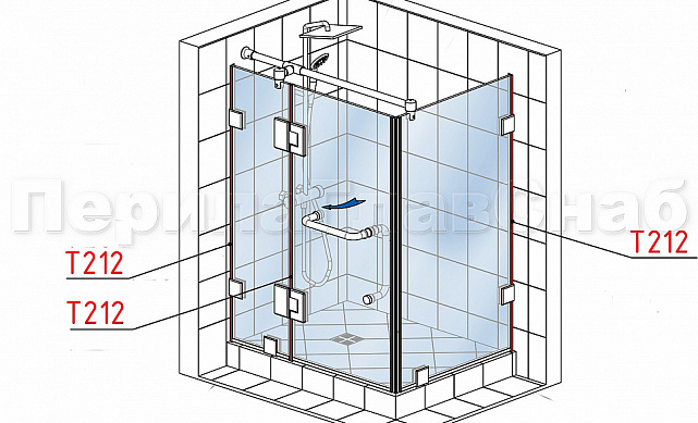 Уплотнитель для стекла в душевую кабину 8 мм, дверь-стекло 2200 мм t212 2 Уплотнитель для стекла в душевую кабину 8 мм, дверь-стекло 2200 мм t212 2