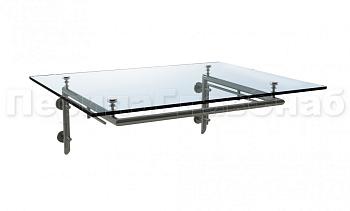 Стеклянный козырек на Г-образном каркасе - вариант 1 в Алматы. Готовые проекты ПерилаГлавСнаб