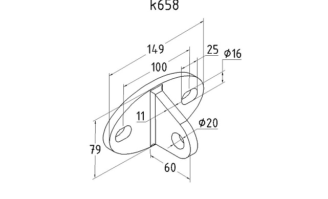 Крепление ванты(тяги) козырька к стене (AISI304), литое, полированное k658 2 Крепление ванты(тяги) козырька к стене (AISI304), литое, полированное k658 2